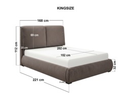 SOLACE+CO Lydia Upholstered Ottoman Storage Bed Cord Fabric Kingsize Brown - thumbnail 4