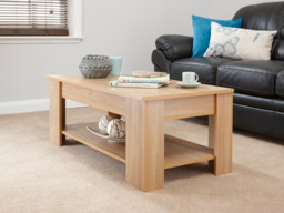 GFW Lift Up Coffee Table with Storage  -Oak - thumbnail 2