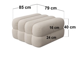 SOLACE+CO Halle Ottoman Storage Footstool Beige Chenille - thumbnail 4