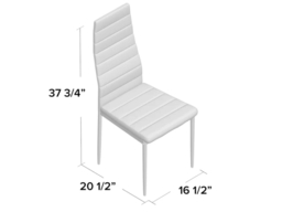 Living & Home Set of 2 Dining Chairs Upholstered Faux Leather-White - thumbnail 2