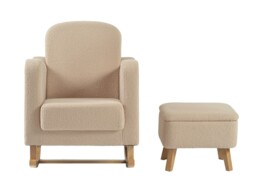 Bebe & Beyond Soother Nursing Chair and Stool Set Oat - thumbnail 3