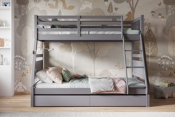 Flair Ollie Triple Bunk Bed with Drawers Grey - thumbnail 3