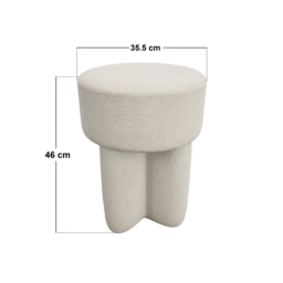 SOLACE+CO Astrid Wave Chenille Round Pouffe Cream - thumbnail 5