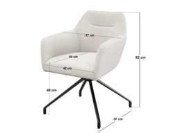 SOLACE+CO Lexi & Isla Dining Set - Extendable Table with 6 Swivel Chairs-Cream Boucle - thumbnail 5