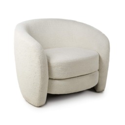 Flair Petra Boucle Vanilla White Tub Chair