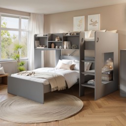 Flair Wizard L Shaped Triple Bunk Bed Grey - thumbnail 1