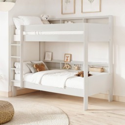 Noomi Bodie Solid Wood Storage Bunk Bed White (FSC-Certified)