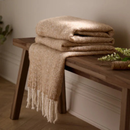 Wylder Isla Woven Tasselled Throw 130 x 180cm / Natural