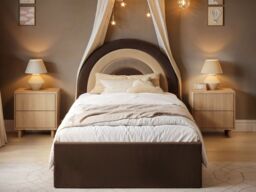 Flair Ava Single Velvet Ottoman Bed Brown - thumbnail 3