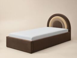 Flair Ava Single Velvet Ottoman Bed Brown - thumbnail 5