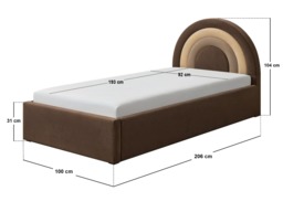 Flair Ava Single Velvet Ottoman Bed Brown - thumbnail 7