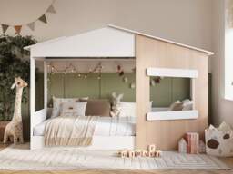 Flair Dreamland Montessori House Floor Bed White & Oak - thumbnail 2