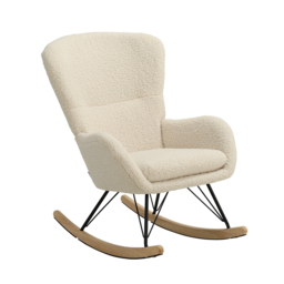 Living & Home Sherpa Fleece Rocking Chair with Removable Cushion - thumbnail 3