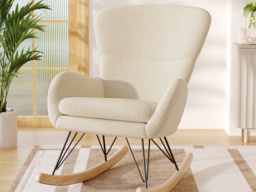 Living & Home Sherpa Fleece Rocking Chair with Removable Cushion - thumbnail 2