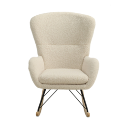 Living & Home Sherpa Fleece Rocking Chair with Removable Cushion - thumbnail 4
