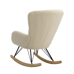 Living & Home Sherpa Fleece Rocking Chair with Removable Cushion - thumbnail 7