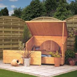 Rowlinson Wooden Garden Storage Chest in Honey Brown - thumbnail 1
