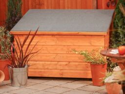 Rowlinson Wooden Garden Storage Chest in Honey Brown - thumbnail 2