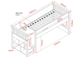 Flair Charlie Staircase Mid Sleeper Bed White - thumbnail 6