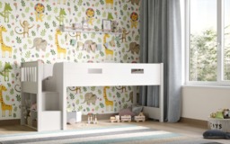 Flair Charlie Staircase Mid Sleeper Bed White - thumbnail 2
