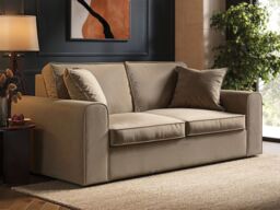 SOLACE+CO Ainsley 3 Seater Sofa Beige Velvet - thumbnail 2