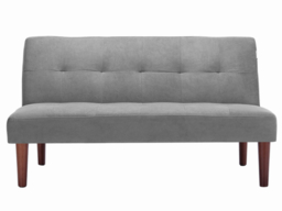 Living & Home Small Modern 2-Seater Padded Convertible Sofa Bed with Wooden Legs-Grey - thumbnail 7