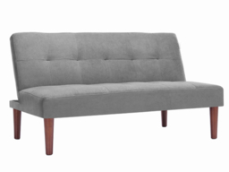 Living & Home Small Modern 2-Seater Padded Convertible Sofa Bed with Wooden Legs-Grey - thumbnail 3
