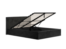LPD Berlin Ottoman Bed Velvet Black SuperKing - thumbnail 2