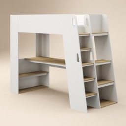 Flair Fern Staircase High Sleeper White & Oak - thumbnail 3