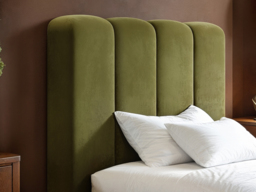 SOLACE+CO Emilie Single Ribbed Ottoman Bed Green Velvet - thumbnail 4