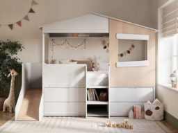 Flair Dreamland House Mid Sleeper with Slide & Storage White - thumbnail 2
