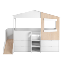 Flair Dreamland House Mid Sleeper with Slide & Storage White - thumbnail 6