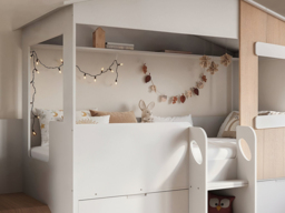 Flair Dreamland House Mid Sleeper with Slide & Storage White - thumbnail 4