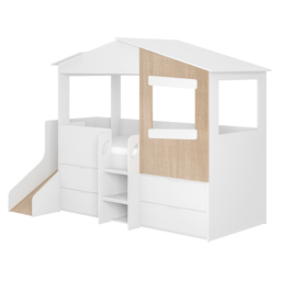 Flair Dreamland House Mid Sleeper with Slide & Storage White - thumbnail 7