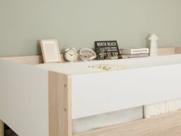 Flair Hampton Single High Sleeper Bed with Desk & Wardrobe White & Oak - thumbnail 3