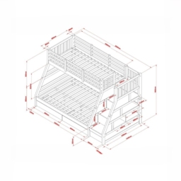 Flair Lunar Triple Staircase Bunk Bed with Storage Grey - thumbnail 6