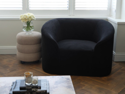 LPD Zuma Curved Accent Chair Black Velvet - thumbnail 3