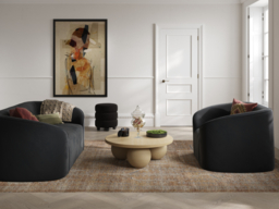 LPD Zuma Curved Accent Chair Black Velvet - thumbnail 4