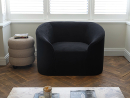 LPD Zuma Curved Accent Chair Black Velvet - thumbnail 2