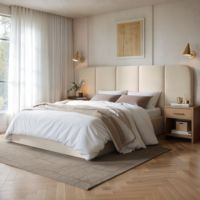 SOLACE+CO Sienna Hotel Ottoman Bed Cream Velvet Double - image 1