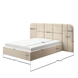 SOLACE+CO Sienna Hotel Ottoman Bed Cream Velvet Double - thumbnail 7