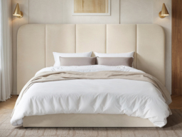 SOLACE+CO Sienna Hotel Ottoman Bed Cream Velvet Double - thumbnail 4