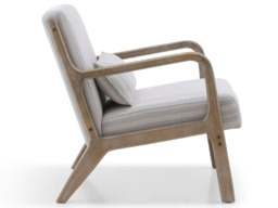 Kyoto Inca Upholstered Accent Chair with Wooden Frame Natural Chenille Stripe - thumbnail 4