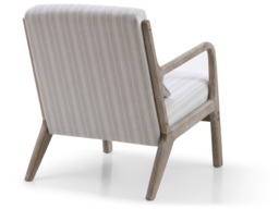 Kyoto Inca Upholstered Accent Chair with Wooden Frame Natural Chenille Stripe - thumbnail 5