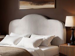 SOLACE+CO Skylynn Cloud Ottoman Bed Brown Striped-Kingsize - thumbnail 4