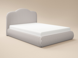 SOLACE+CO Skylynn Cloud Ottoman Bed Brown Striped-Kingsize - thumbnail 7