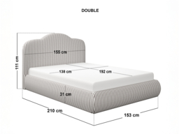 SOLACE+CO Skylynn Cloud Ottoman Bed Brown Striped-Kingsize - thumbnail 5