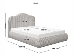 SOLACE+CO Skylynn Cloud Ottoman Bed Brown Striped-Kingsize - thumbnail 6
