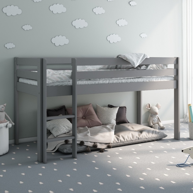 Noomi Nora Solid Wood Mid Sleeper Frame Grey (FSC-Certified) - image 1