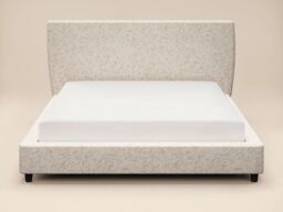SOLACE+CO Luciana Upholstered Platform Bed Frame Cream Chenille Double - thumbnail 4